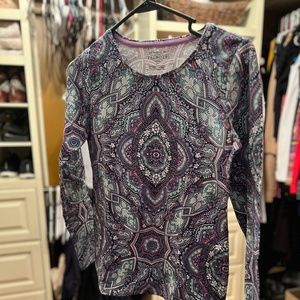 Talbots, Size Petite P, Purple print shirt
